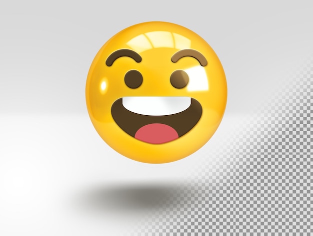 PSD gratuito emoji 3d realistiche con faccia di gioia