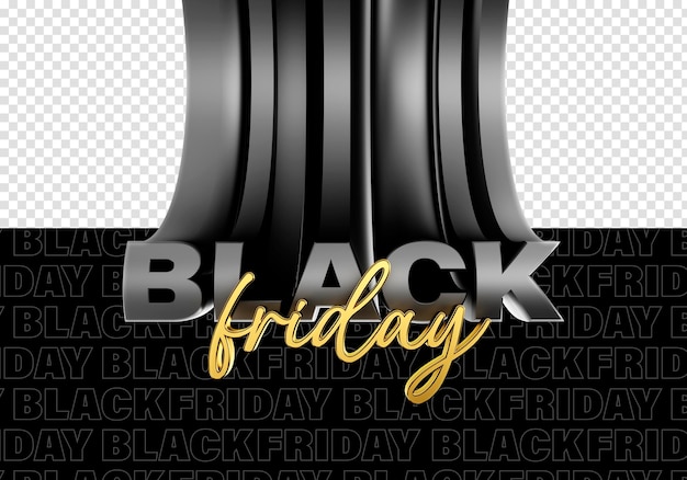 PSD gratuito etichetta 3d black friday per promozioni e sconti di campagne pubblicitarie