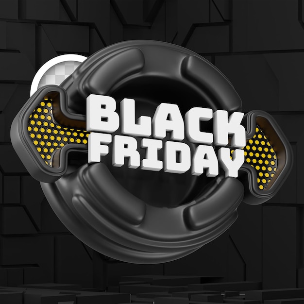 PSD gratuito etichetta black friday con frecce su entrambi i lati