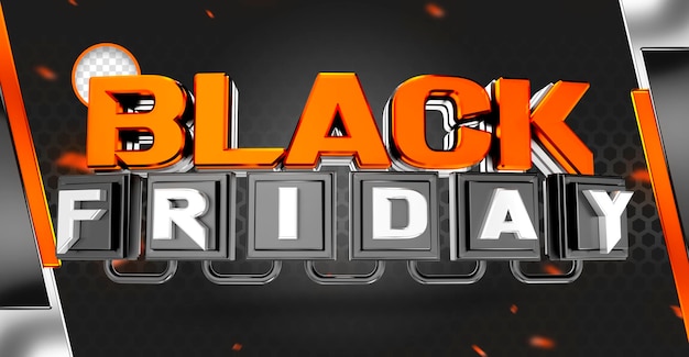 PSD gratuito etichetta psd campagne di offerte promozionali realistiche del black friday in 3d in brasile