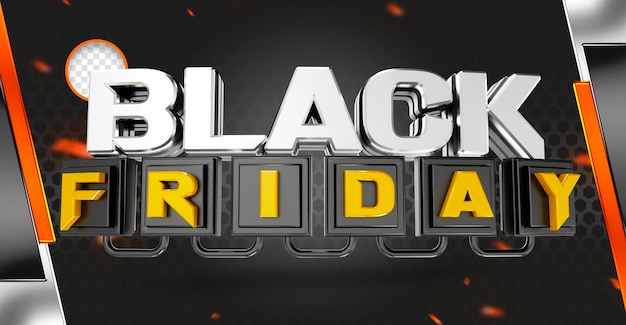 PSD gratuito etichetta psd campagne di offerte promozionali realistiche del black friday in 3d in brasile