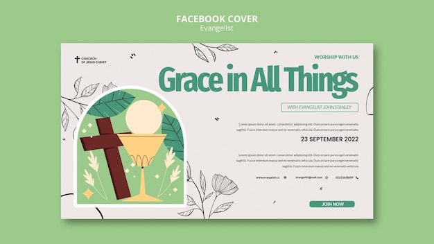 Gratis PSD evangelist facebook omslagsjabloon ontwerp