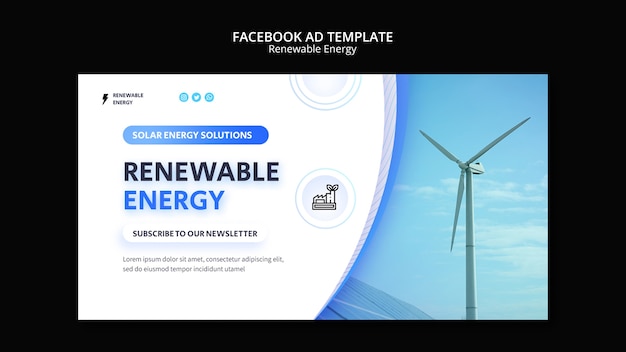 Gratis PSD facebook-sjabloon voor hernieuwbare energie