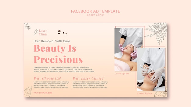 Gratis PSD facebook-sjabloon voor professionele laserklinieken