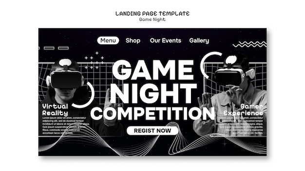 Gratis PSD game night sjabloonontwerp