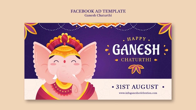 PSD gratuito ganesh chaturthi modello di progettazione di annunci facebook