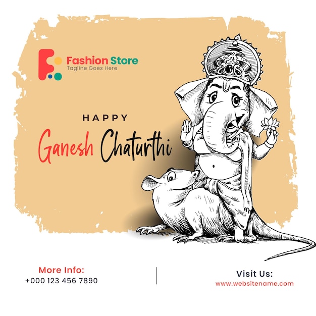 PSD gratuito ganesh chaturthi social media banner poster pubblicitario banner.