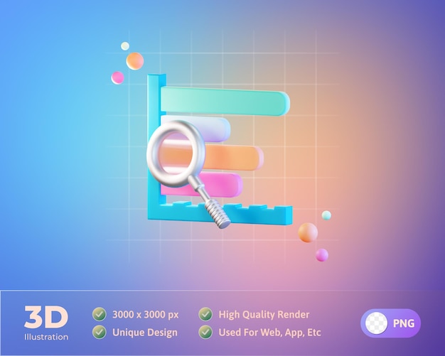 PSD gratuito grafico a barre dati informazioni 3d icona illustrazione