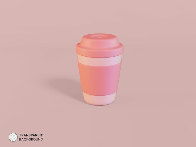 PSD gratuito icona di tazza di succo e paglia illustrazione di rendering 3d isolato