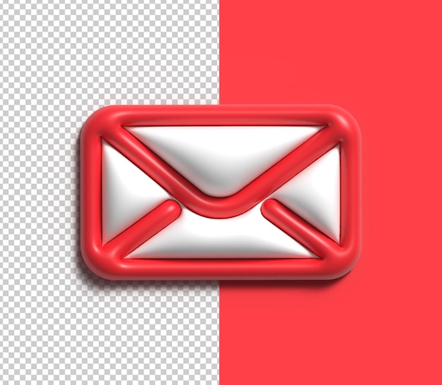 PSD gratuito icona e-mail 3d render illustrazione file psd trasparente