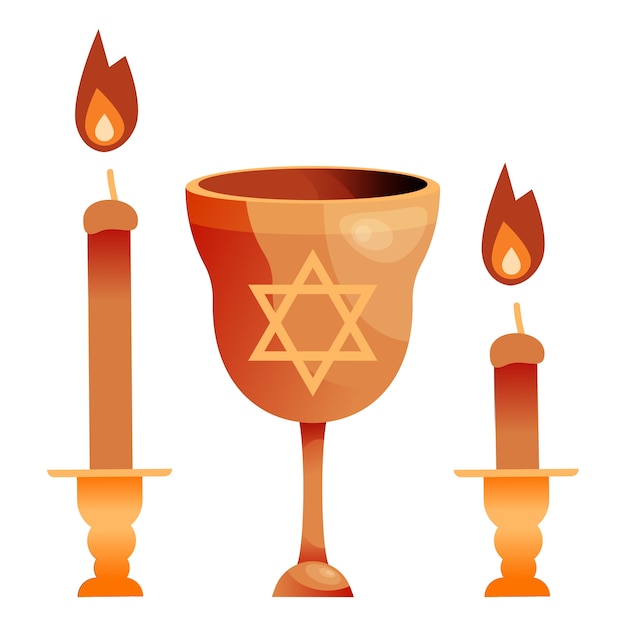 PSD gratuito illustrazione di hanukkah con candele