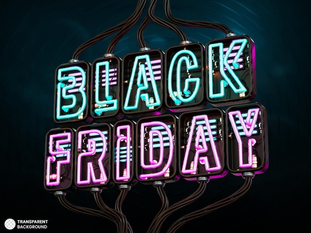 PSD gratuito illustrazione di rendering 3d dell'insegna di vendita del black friday