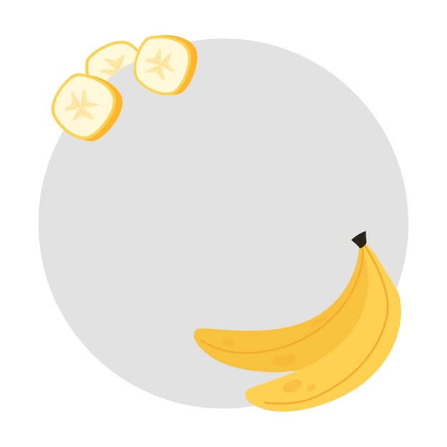 PSD gratuito illustrazione di una cornice di banana isolata