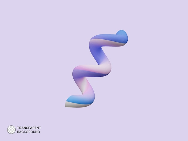 PSD gratuito illustrazione geometrica dell'icona a forma di spirale 3d