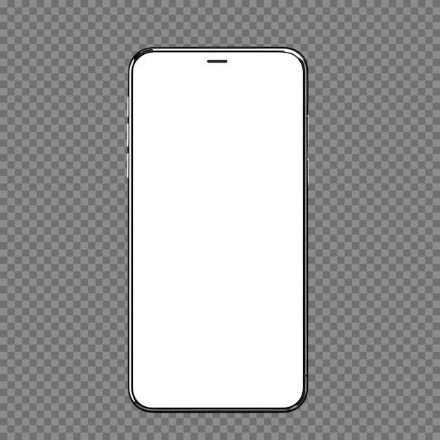 Gratis PSD lege smartphone mockup isoleren op achtergrond