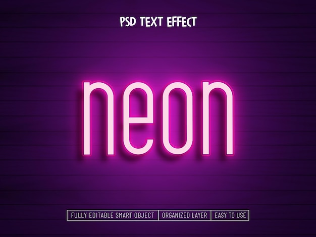 PSD gratuito luce al neon effetto testo