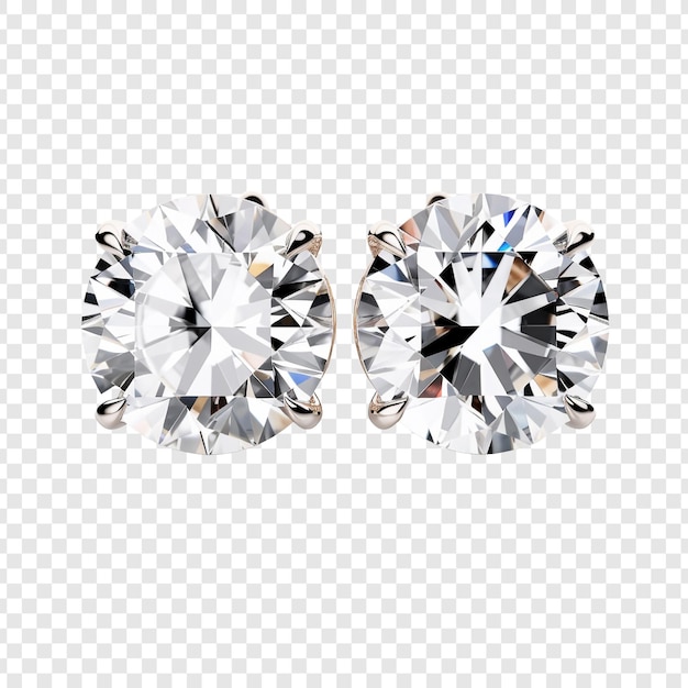 Gratis PSD luxe diamanten oorbellen png geïsoleerd op transparante achtergrond