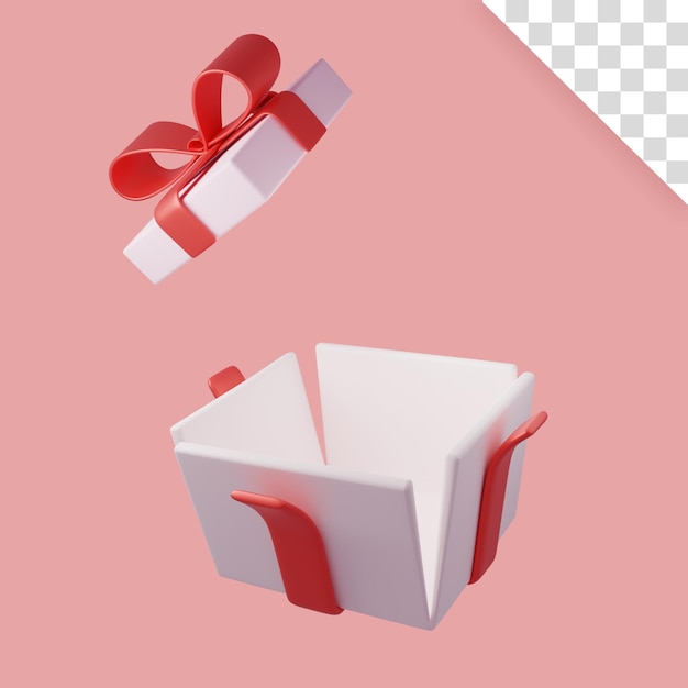 Gratis PSD minimale scène met een cadeau in pastelkleuren