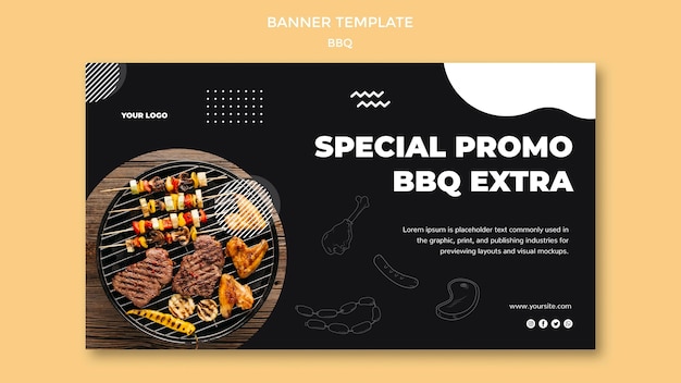 PSD gratuito modello di banner barbecue