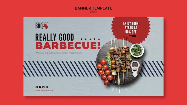 PSD gratuito modello di banner bbq davvero buono