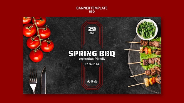 PSD gratuito modello di banner con design bbq