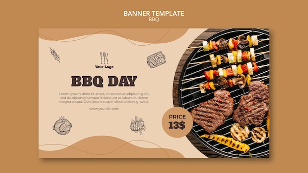 PSD gratuito modello di banner concetto barbecue