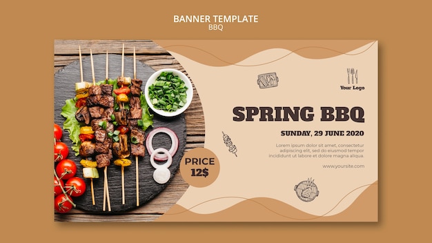 PSD gratuito modello di banner concetto barbecue