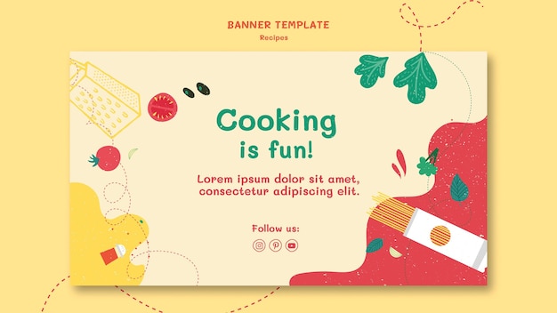 PSD gratuito modello di banner del sito web di ricette