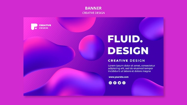 Modello di banner design fluido