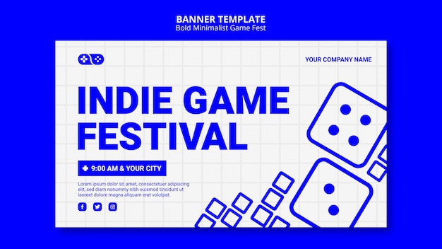 PSD gratuito modello di banner di fest fest jam video indie