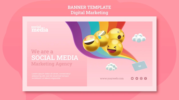 PSD gratuito modello di banner di social media