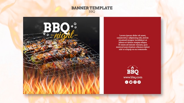 PSD gratuito modello di banner di tempo e griglia barbecue