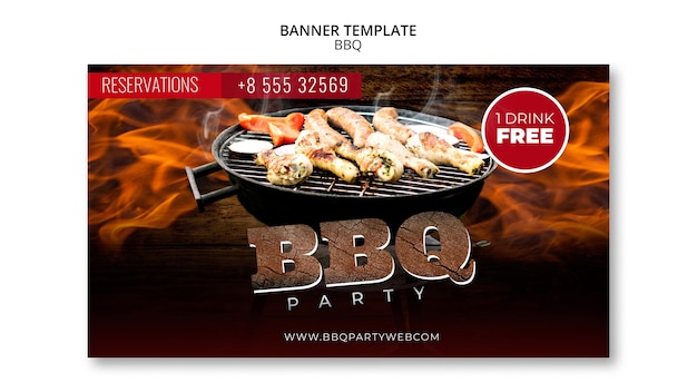 PSD gratuito modello di banner festa barbecue