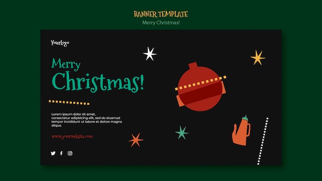 PSD gratuito modello di banner per natale