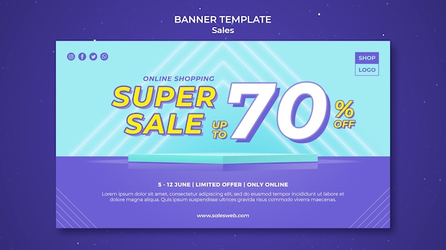 PSD gratuito modello di banner per super vendita