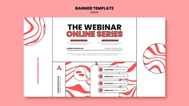 PSD gratuito modello di banner webinar online evento