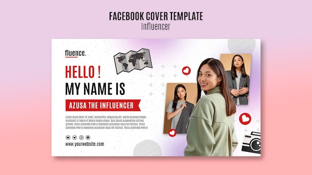 PSD gratuito modello di copertina di facebook per la carriera dell'influencer