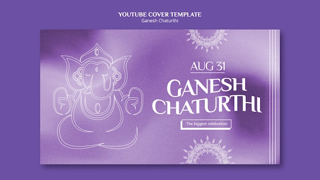 Modello di copertina di youtube di Ganesh chaturthi