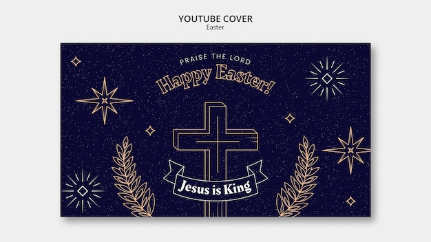 PSD gratuito modello di copertina di youtube per la celebrazione della pasqua