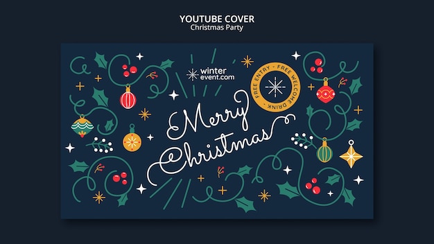 PSD gratuito modello di copertina di youtube per le vacanze di natale