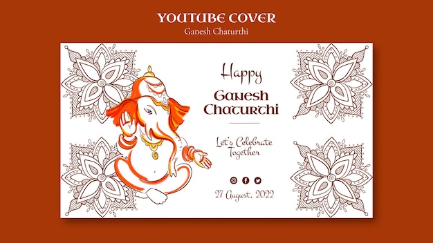 PSD gratuito modello di design piatto ganesh chaturthi