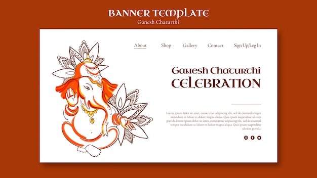 PSD gratuito modello di design piatto ganesh chaturthi