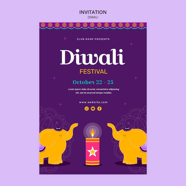 Modello di diwali design piatto