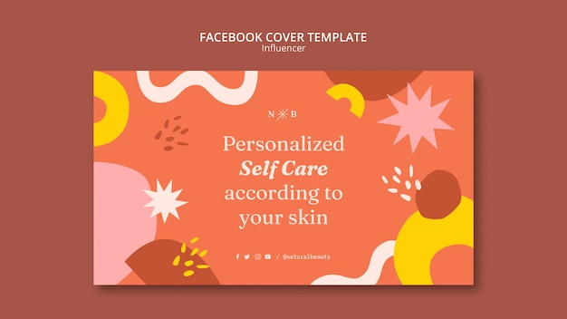 Modello di facebook influencer design piatto