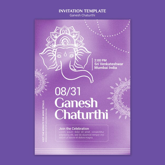 Modello di invito Ganesh Chaturthi