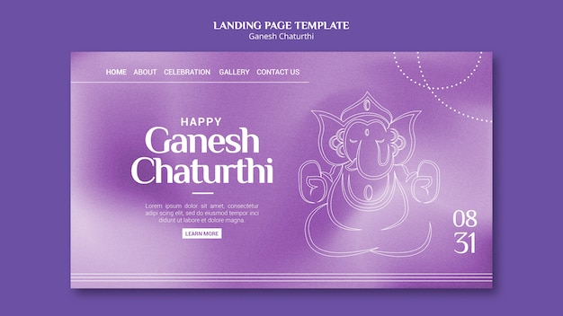 Modello di pagina di destinazione di Ganesh chaturthi