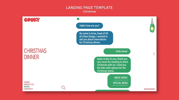 PSD gratuito modello di pagina di destinazione per le celebrazioni di natale