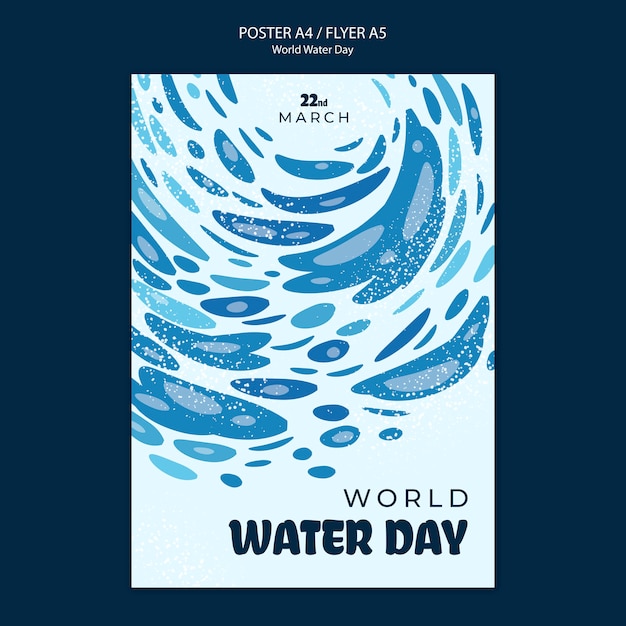 PSD gratuito modello di poster per la giornata mondiale dell'acqua