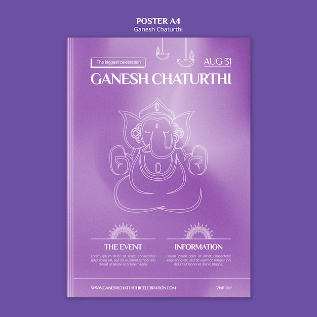 PSD gratuito modello di poster verticale ganesh chaturthi