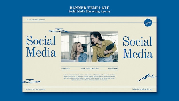 PSD gratuito modello di progettazione banner per agenzia di social media marketing